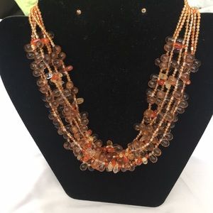 Semi-Precious Amber Gemstones Necklace